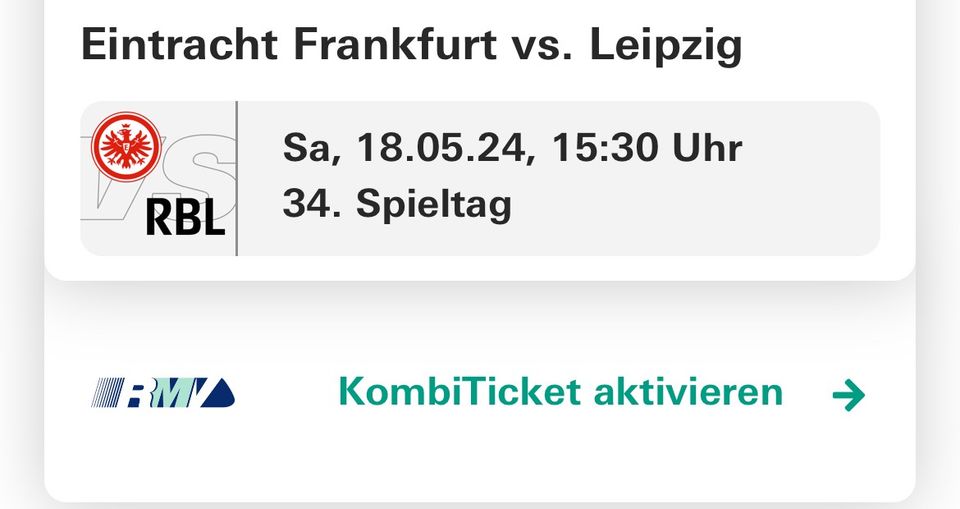 Eintracht Frankfurt - Leipzig 1 ticket in Frankfurt am Main