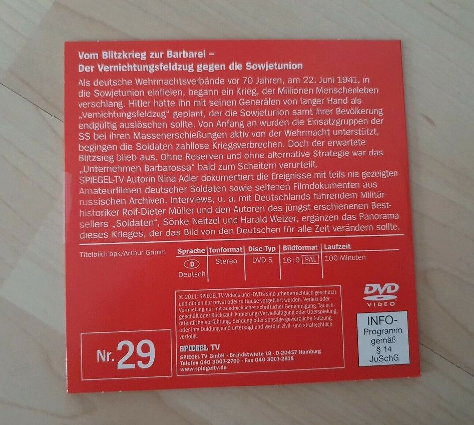 DVD Spiegel TV Doku Der Barbarische Krieg im Osten Nr. 29 NEU OVP in Seeg