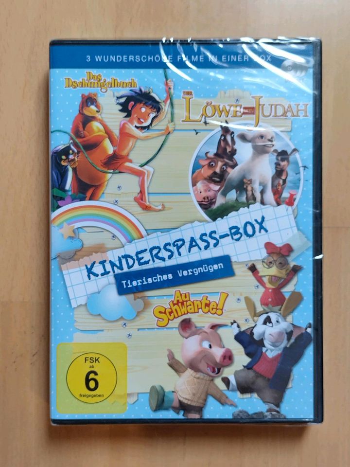 Kinderspass-Box. 3 DVDs (Dschungelbuch, Au Schwarte..) OVP Neu in Neustadt an der Weinstraße