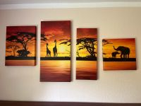 Wandbild 4-teilig, Afrika mit Giraffen und Elefanten Rheinland-Pfalz - Prüm Vorschau