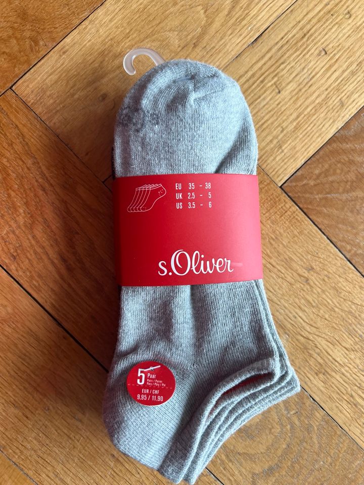 S.Oliver Sneaker Socken 5 Paar 35-38  grau in Hamburg