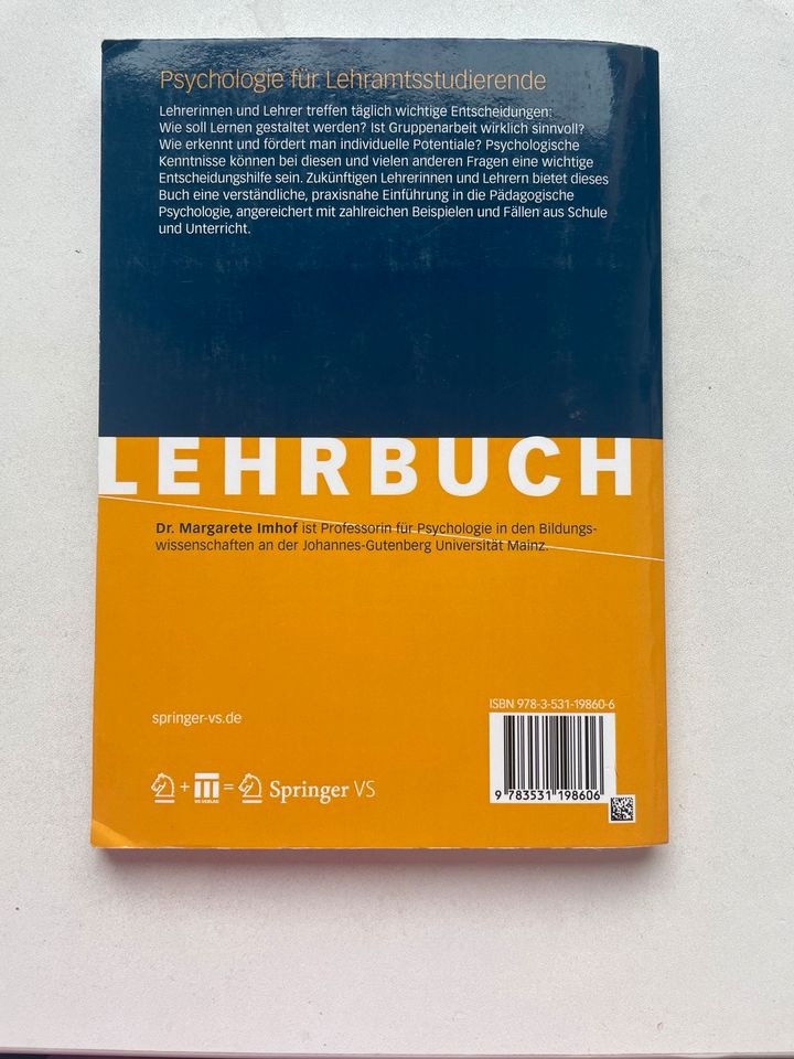 Psychologie für Lehramtsstudierende 3.Auflage Springer in Mainz