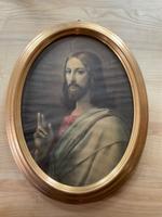 Kopf von Jesus Christus, Bild, ovaler Rahmen Bayern - Siegsdorf Vorschau