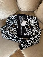 Balmain Strick Jacke Cardigan FR36 Schnee Leopard Animal Print Düsseldorf - Heerdt Vorschau