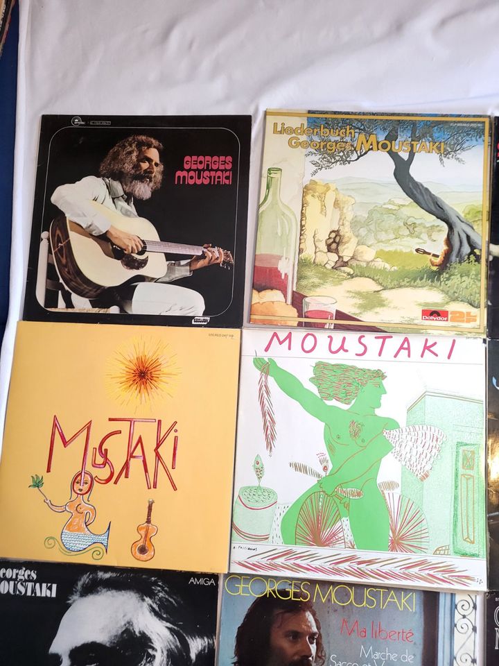 9er - LP-Paket von Georges Moustaki, zusammen nur 10 Euro in Alzey