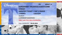 2 Tickets Disneyland Paris, undatiert, für 2 Parks Baden-Württemberg - Mannheim Vorschau