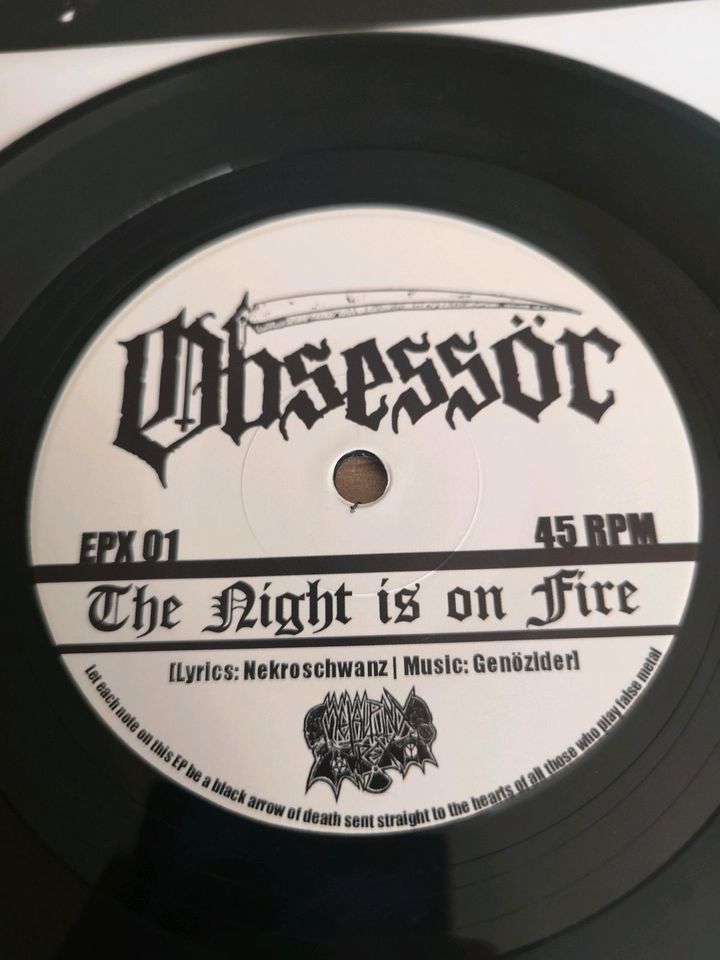 7" Single Schallplatte - Obsessör - The Night is on Fire in Wesendorf