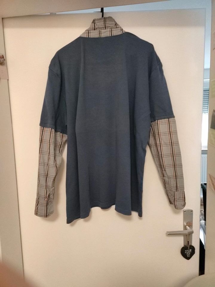 S. Oliver - Langarmshirt - Blau kariert - Größe 54 - Bluse in Heilbronn