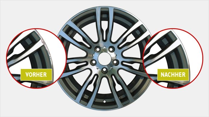 Glanzdrehen von Felgen - Felgenreparatur - 1 Tag Bearbeitung in Braunsbach