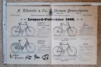 Originale alte Fahrradwerbung. Leopard-Fahrräder 1905, aus Bremen Niedersachsen - Lengede Vorschau