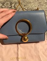 Coccinelle Handtasche blau grau gold Pochette Leder Tasche Clutch Hessen - Wiesbaden Vorschau