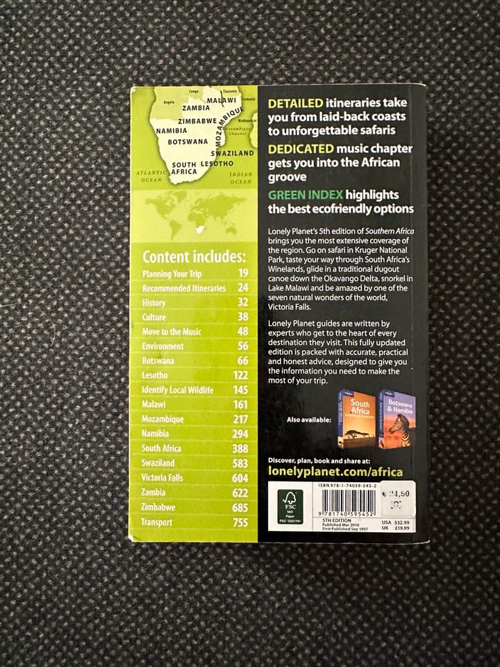 Lonely Planet Southern Africa / englisch / gebraucht / Softcover in Hamburg