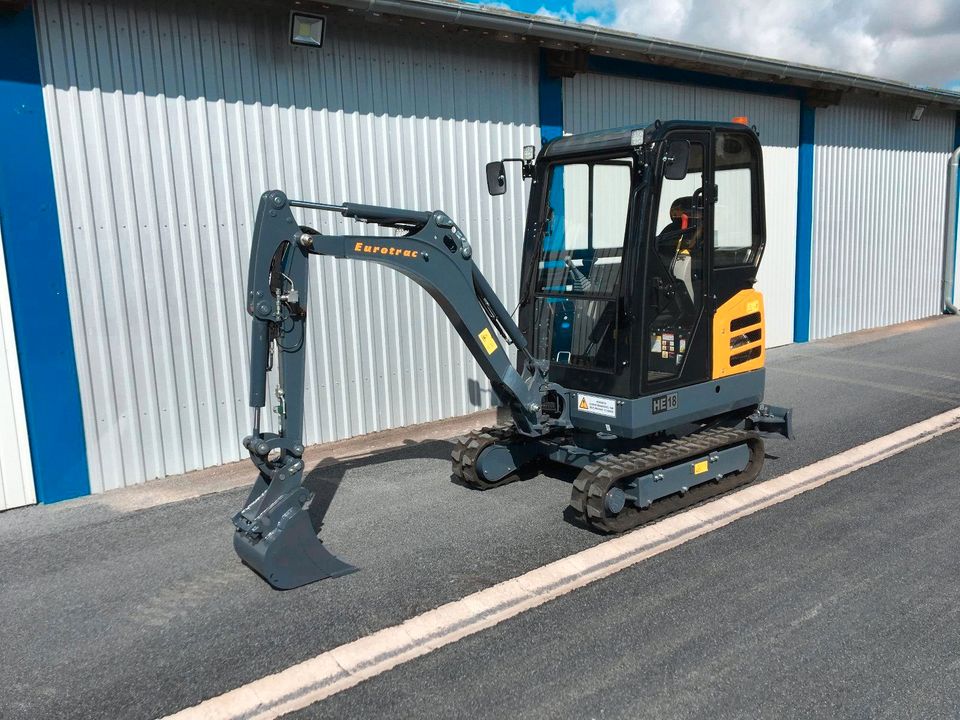 ⚠️ EUROTRAC HE18 - Ideal für Arbeiten in engen Bereichen! ⚠️ Baumaschine Minibagger Kompaktbagger Kettenbagger Microbagger Gartenbau Landschaftsbau Erdarbeiten Baustelle Straßenbau Tiefbau Neu in Gnevkow