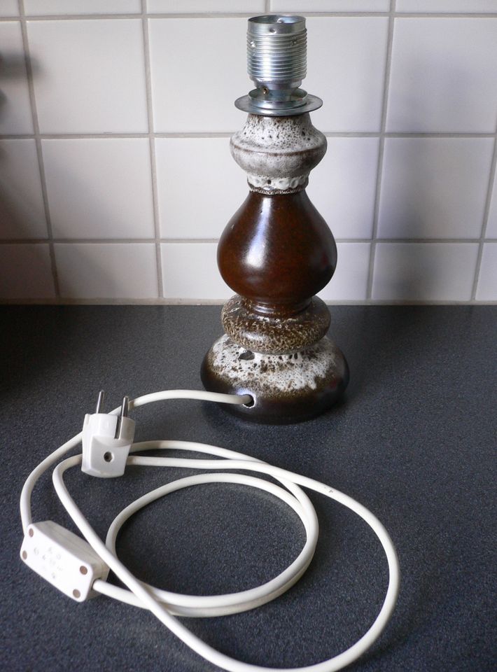 Hustadt Tischlampe 45cm Fat Lava Keramik 70er Lampe mit Schirm in Berlin