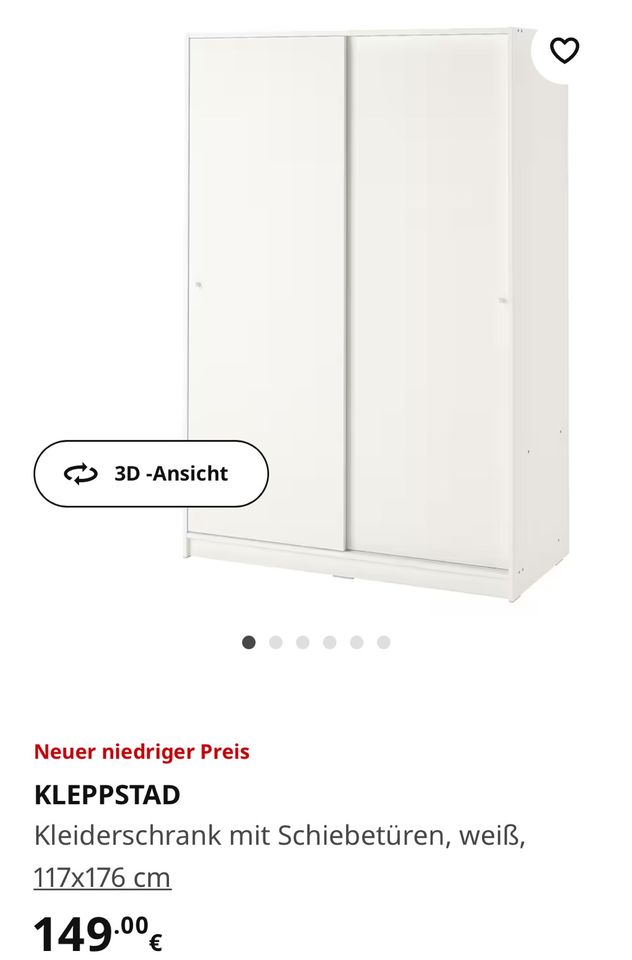 Ikea Kleppstad Kleiderschrank mit Schiebetüren in Groß-Gerau