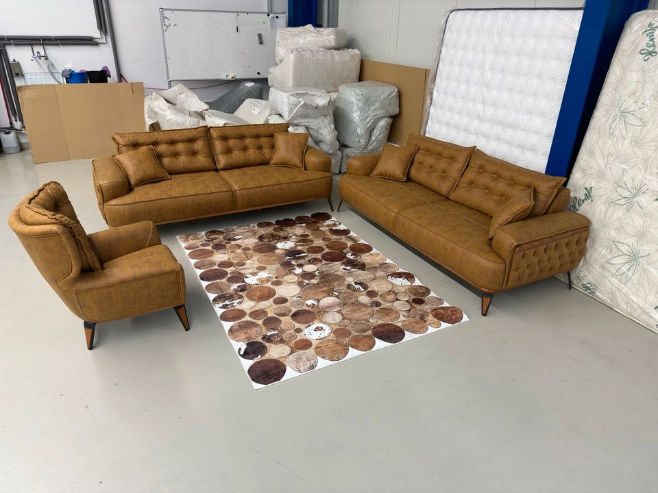 Sonderangebot auf LAGERWARE SOLANGE VORRAT REICHT* (Prizma) Couch Set 3+3+1) Sessel Couch Sofa Relax Sofa Bett Funktion Wohnzimmer Gästezimmer QMLager in Ursensollen