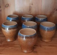 Verkaufe 7 Becher aus Keramik/ Ton  mit einer bunten Lasur Bayern - Wiesau Vorschau