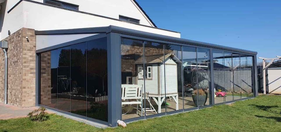 ALU Terrassenüberdachung - Carport - Glasschiebewand - Kaltwinter in Melsungen