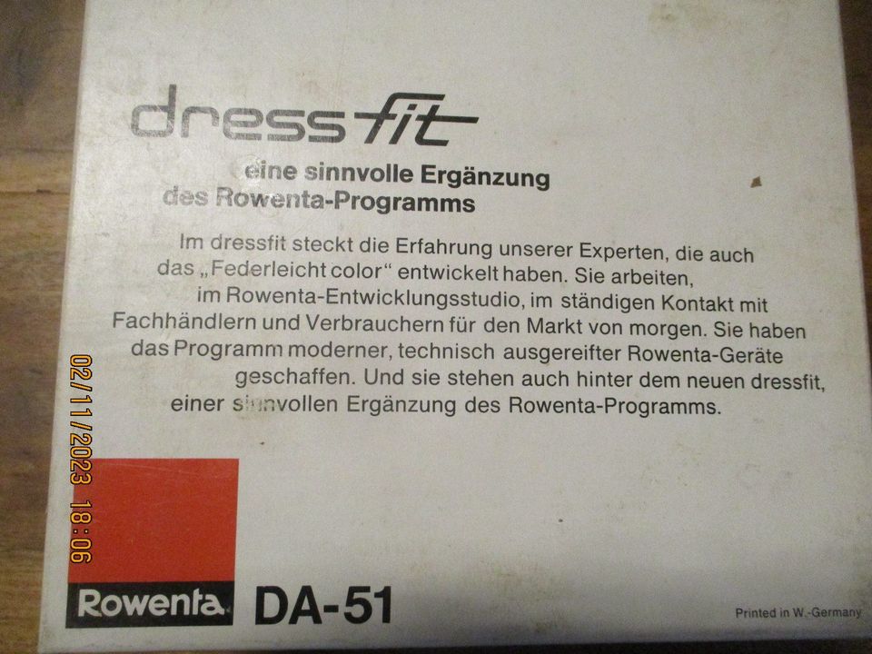 Rowenta Dress  Fit DA-51, 70iger Jahre Kleiderpflege - Vintage in Au