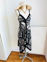 Boho Kleid PROMOD 38 40 Zipfel Tuch schwarz grau weiß Ibiza Hessen - Darmstadt Vorschau