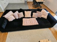 Samt-Couch (Big Sofa), Schwarz, sehr guter Zustand Baden-Württemberg - Schopfheim Vorschau