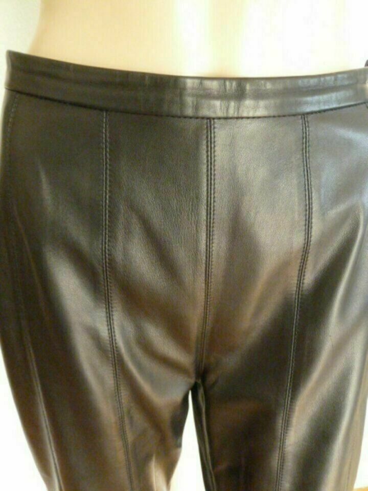 MARCCAIN Designer Hose Echtes Leder Schwarz Größe: N3/38 in Täferrot