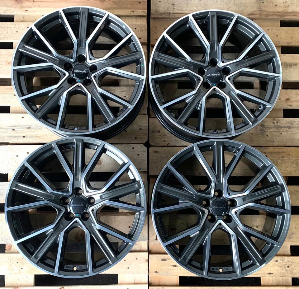 21 Zoll Wheelworld WH34 Dark Gun Grau Alufelgen für Audi A8 4E F8 Q3 8U F3 Q5 8R FY A6 4G C7 C8 F2 A7 4G Mercedes E Klasse Coupe Cabrio R1EC EQA F2B GLA W245 F2B GLB GLC W253 GLE Klasse W166 GLS in Rodgau