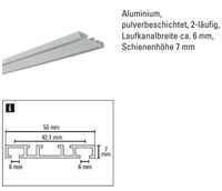 Gardinia Aluminium-Vorhang-Schiene 2-läufig weiß, 192,5cm lang Nordrhein-Westfalen - Lage Vorschau