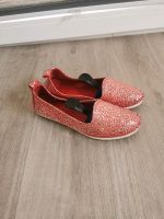 Andrea Conti Damen Slipper Ballerina Gr. 40 rot silber Sachsen-Anhalt - Timmenrode Vorschau