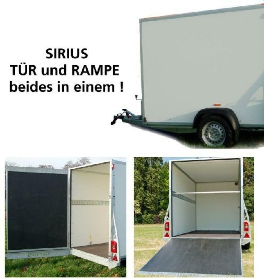 Sirius 1300Kg G255-1 255x141x190cm Tür & Rampe Kofferanhänger in Leopoldshöhe