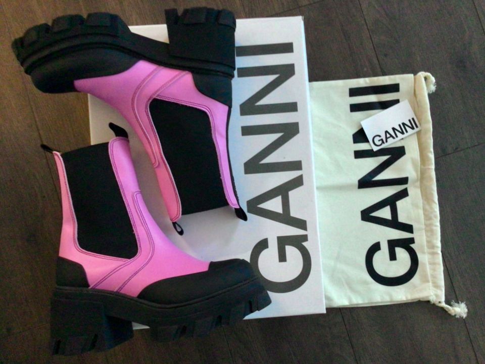 GANNI Chelsea-Boots Plateau-Stiefeletten Stiefel pink 38 430€ NEU in Pforzheim
