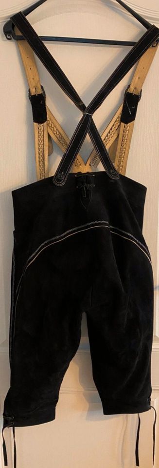 Distler Lederhose schwarz/braun (48) inkl. Hosenträger, wie neu in Frankfurt am Main