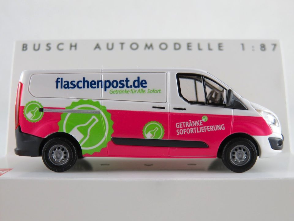 Busch 52437 Ford Transit Custom Kasten (2012) "Flaschenpost" 1:87 in Bad Abbach