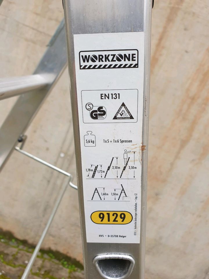 Workzone 6 Sprossen Stehleiter Multileiter Alu Leiter in Pliezhausen