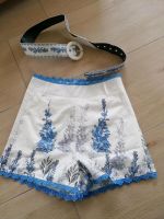 Shorts/kurze Hose weiß mit blauen Blumen und Spitze, Gürtel Bayern - Olching Vorschau