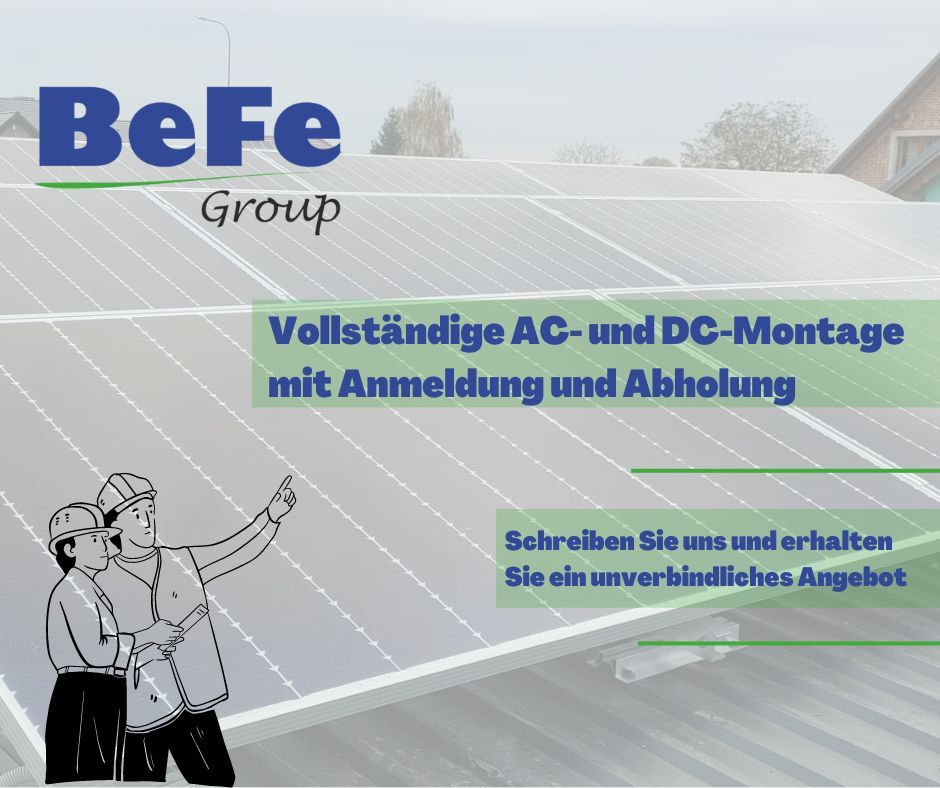 Komplette Montage Installation Photovoltaik PV Anlage Meldung Abnahme Komponenten in Guben