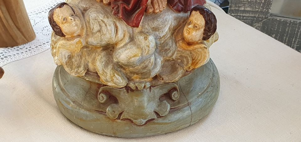 Haus Floh Heilige Figur Maria Kind Holz Madonna Erzgebirg Engel in Bremen