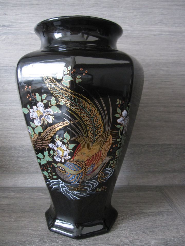 Vase, schwarz, Höhe 30 cm, Keramik in Dresden