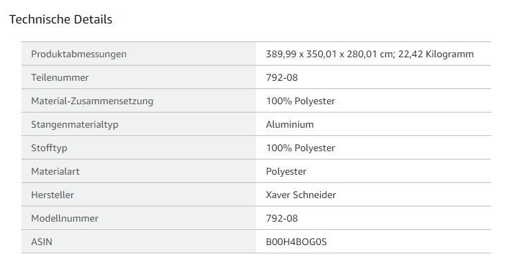Schneider Sonnenschirm Gartenschirm Ampelschirm - UVP. 679,- EUR in Tangstedt 