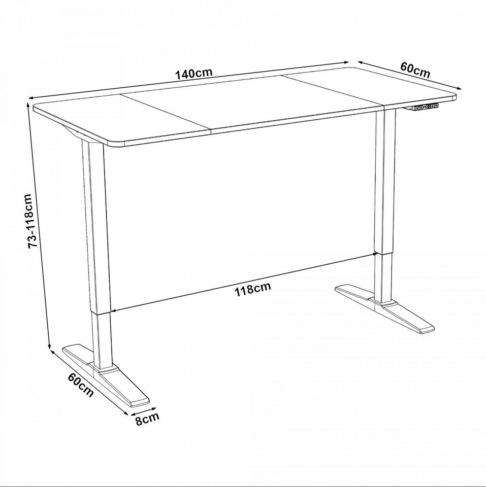 Schreibtisch Höhenverstellbar Arbeitstisch 140x60 Memoryfunktion in Ladbergen