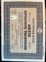Aktie, Dresdner Bank über 1000 Reichsmark von 1933 Sachsen - Taucha Vorschau