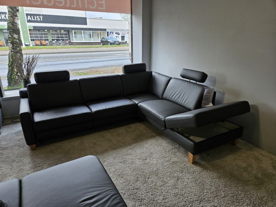 NEU ECHTLEDER Couch Wohnlandschaft Ledersofa 1x Motor Relaxsitz % in Bocholt