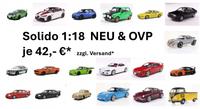 Solido 1:18 BMW Nissan Opel VW Porsche Toyota NEU / 42,- €* Bayern - Hahnbach Vorschau