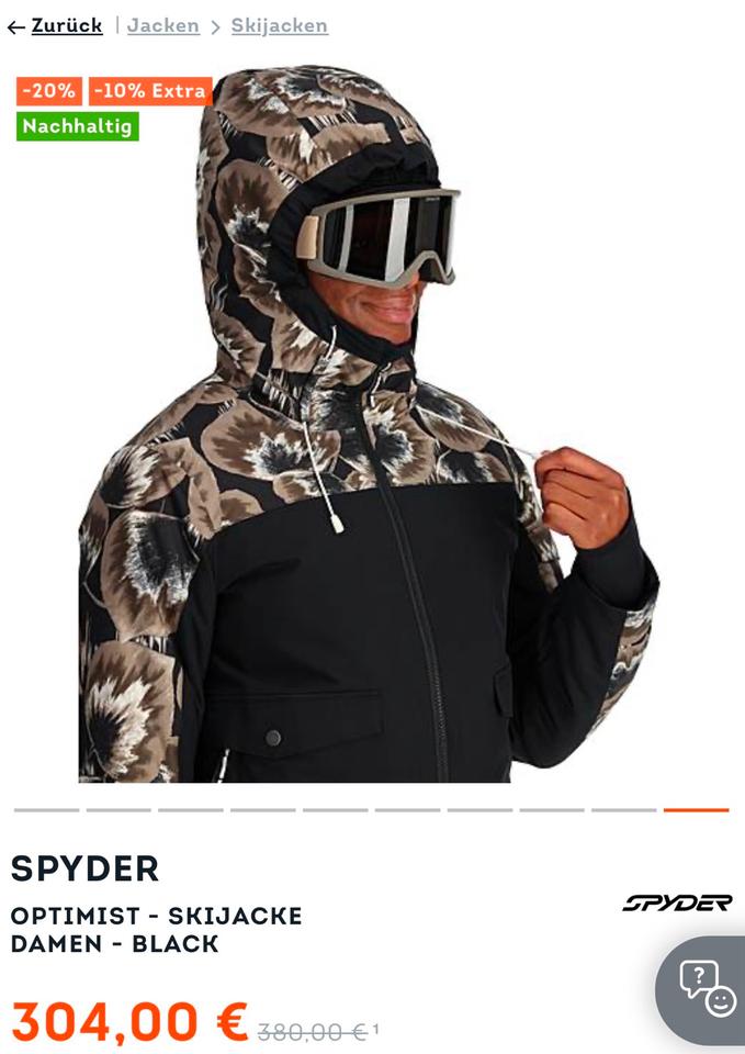 Spyder - Skijacke Damen, neu, Gr.40, beigebraun-weiß-schwarz in Würselen