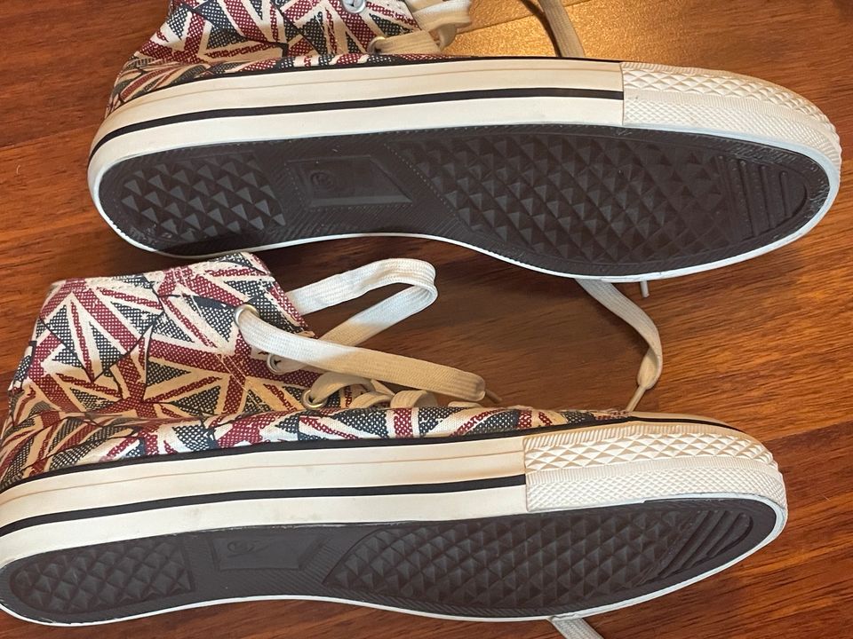 Damen Sneaker wie converse Großbritannien Flagge Muster Motiv in Scharnebeck