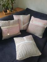 4 Kissenhüllen Einzelstück rosa beige Shabby chic Vinted Hessen - Wildeck Vorschau