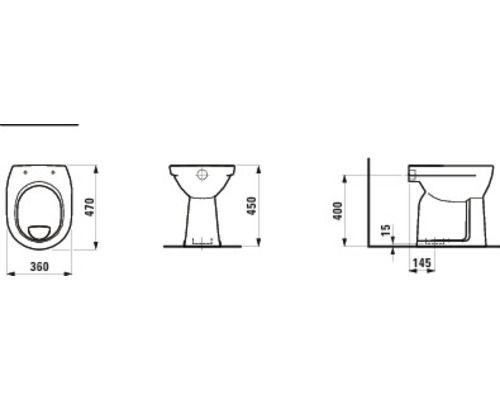 Stand-WC LAUFEN Pro Flachspüler mit Spülrand 279.-€ in Oberhausen