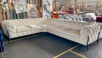 Ecksofa Amaury Chesterfield Beige Samtoptik Füße Schwarz Sofa Bielefeld - Bielefeld (Innenstadt) Vorschau