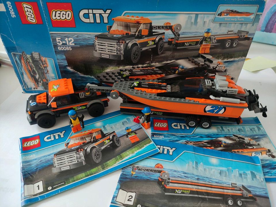Lego City 60085 Speedboot mit SUV und Anhänger vollzählig in Ludwigsburg