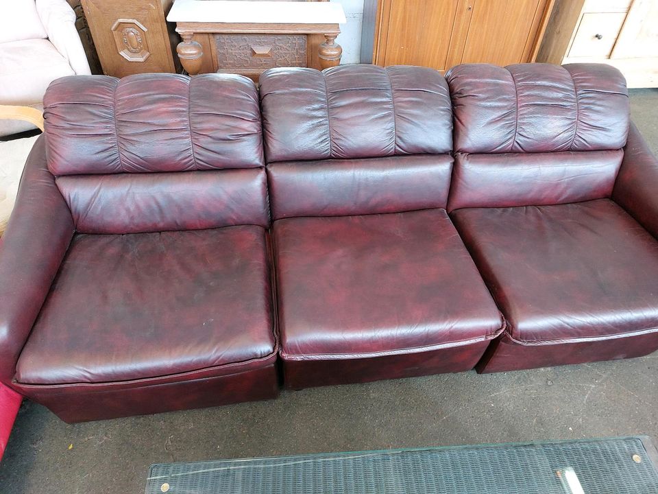 Sofa , Couch, Leder, modular,  braun, in Regensburg